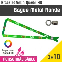 Bracelet Satin Bague Metal Ronde J+10